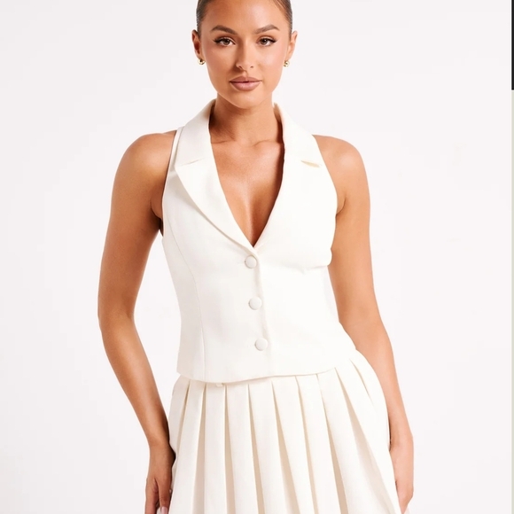 NWT Meshki Mura Suiting Vest Top US6/8 Large Ivory - Picture 3 of 6